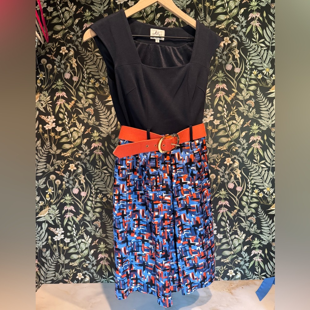 Milly dress in navy and orange, size 0